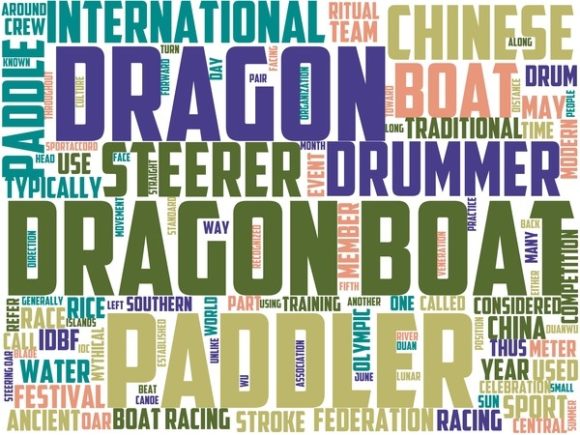 Dragon Boat Wordart Skinny Tumbler