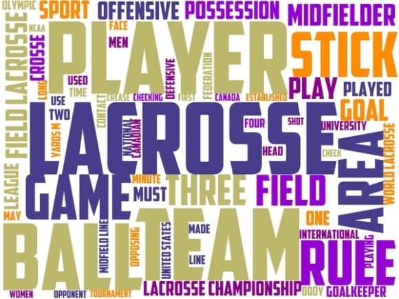Field Lacrosse Wordart Sticker