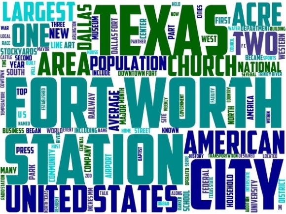Fort Worth Wordart Tie Dye