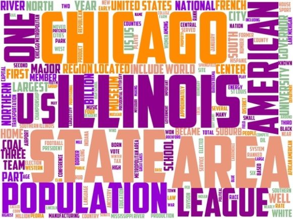 Illinois Wordart Banner: Inspire Your Creative Projects with Hand-Drawn Colorful Wordclouds